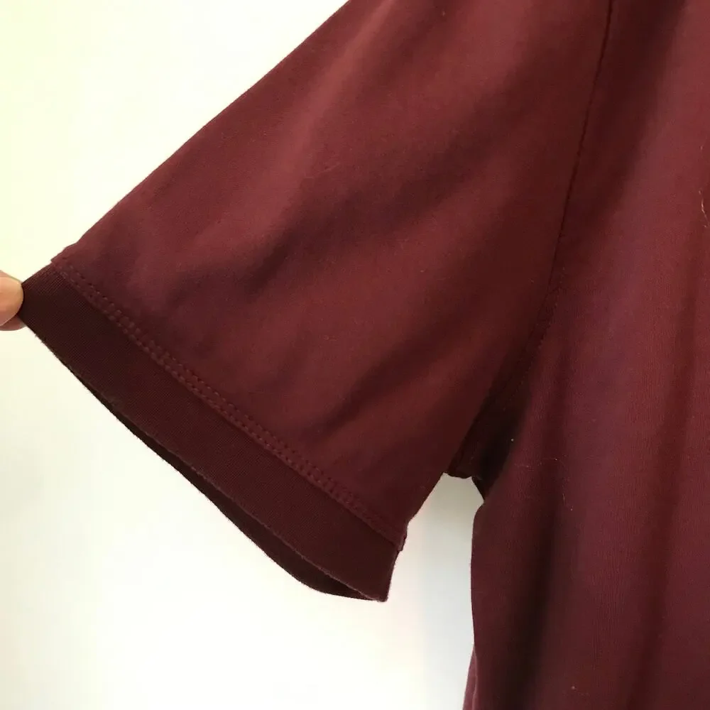 Banana Republic Shirt Mens Size XL Tall Burgundy Cotton Slim Fit Luxe Technology